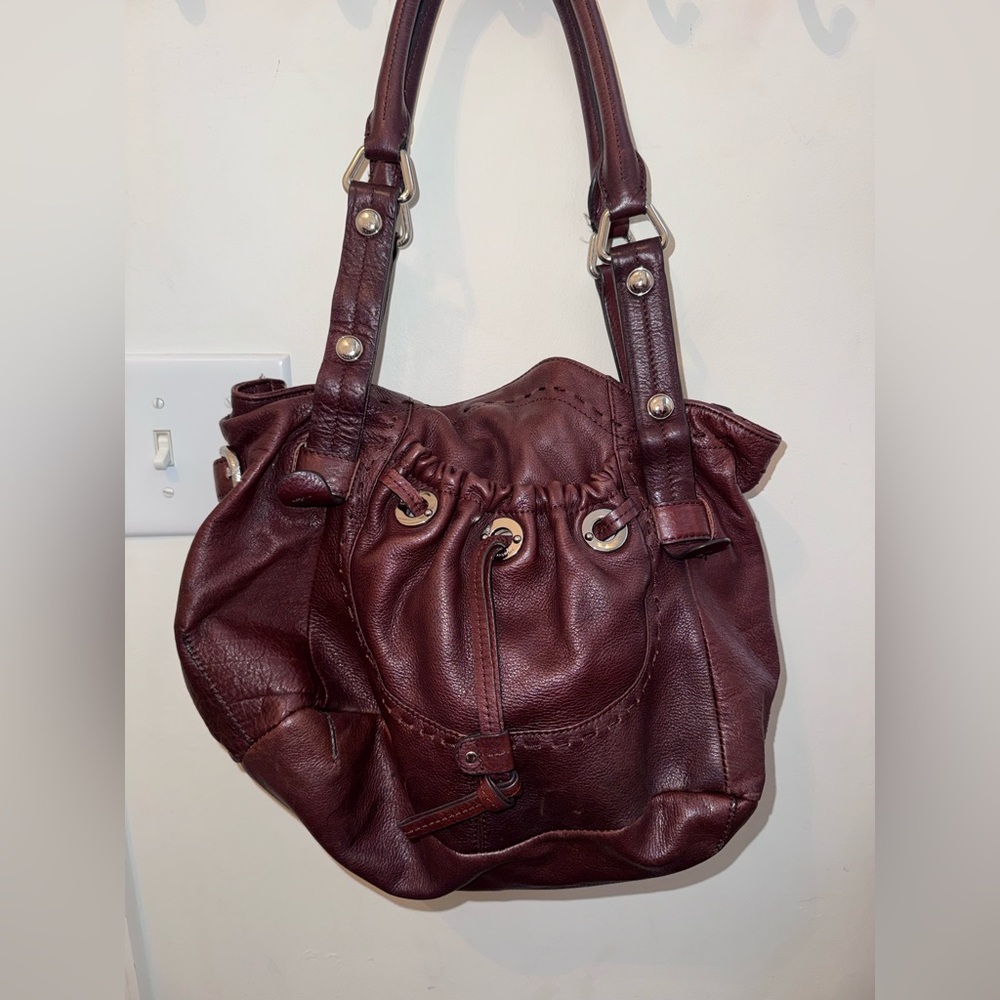Y2K Vintage B. Makowsky Women's brown LeatherShoulder Bag